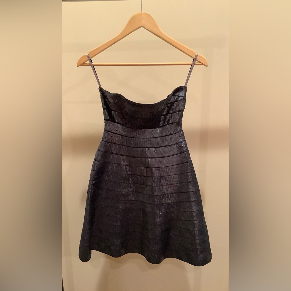 Herve Leger Sequined Strapless Dress